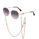 Unique Anti Falling Chain Sunglass Women Alloy Small Gradient Sun Glasses Chain Lady Elegant Shade