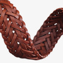 Braid Belts Women Genuine Leather Solid Square Belt Buckle Ladies Accessories Handmade