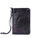 Genuine Leather Men Wallet Clutch Purse Male Bifold Money Clips with Hasp Card Wallet Short