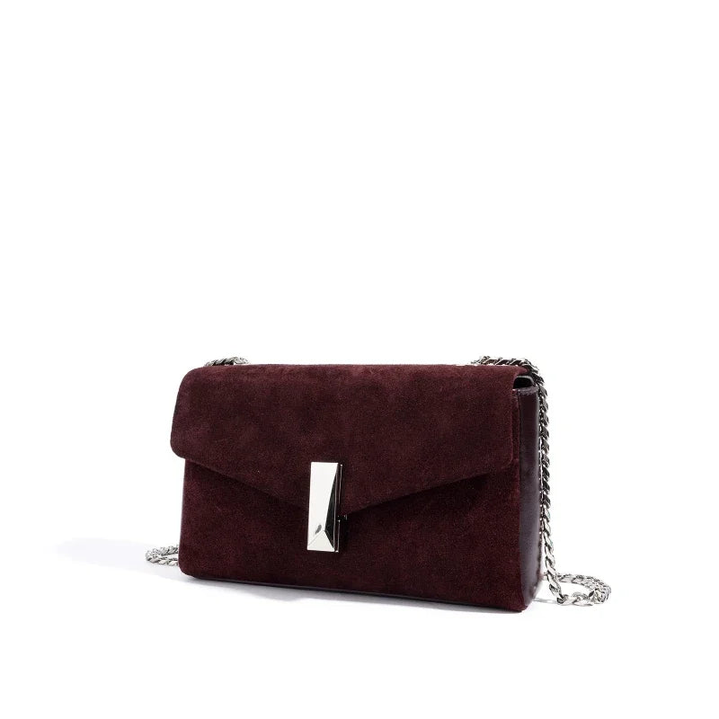 Winter Classic Compact Bag Matte Leather Women Crossbody Bag Chain Strap Shoulder Bag