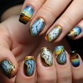 Nails with clock design inspired by 'The Persistence of Memory' , Obroi