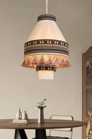 Boho Cotton Rope Pendant Light Tassels Hanging Lamp Bohemian Ceiling Hanging Lamp Room Decor