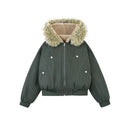 Winter Men Tide Dark Short Fur Collar Hooded Cotton Jacket Chic Casual Elegant Warm Coat