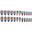 Feathers Press on Nails Diamond Fake Nails Set Floral Pattern Wearable Acrylic Nails Almond Press on Nail Tips