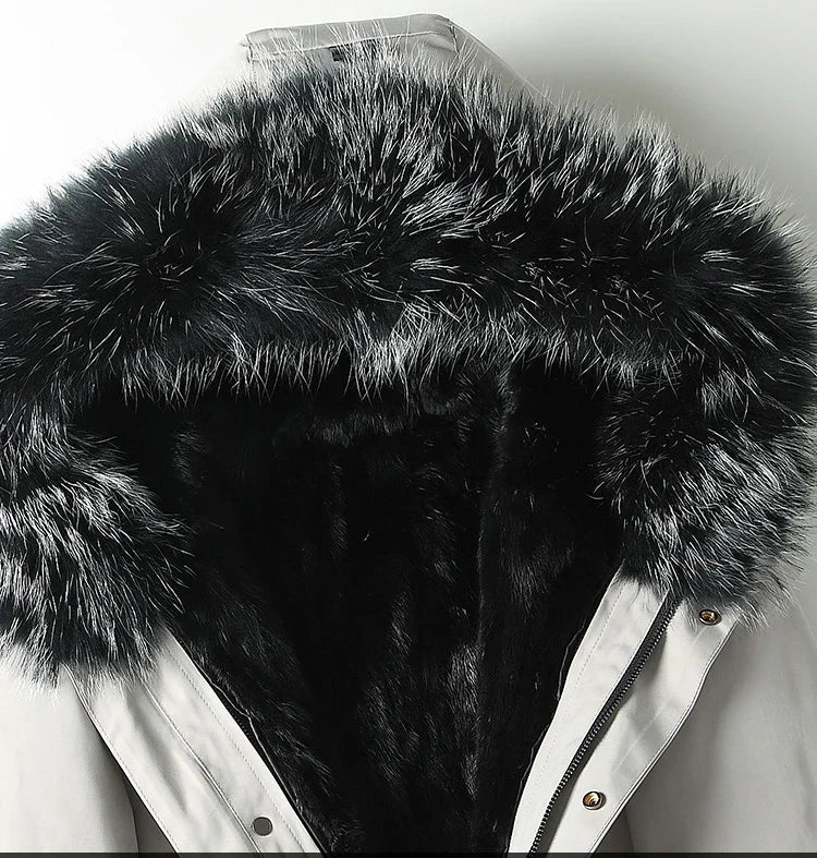 Short Fur Coat Men Coats Winter Thickened Parkas Men Clothing Mink Fur Liner Detachable Jackets with Fur Collar