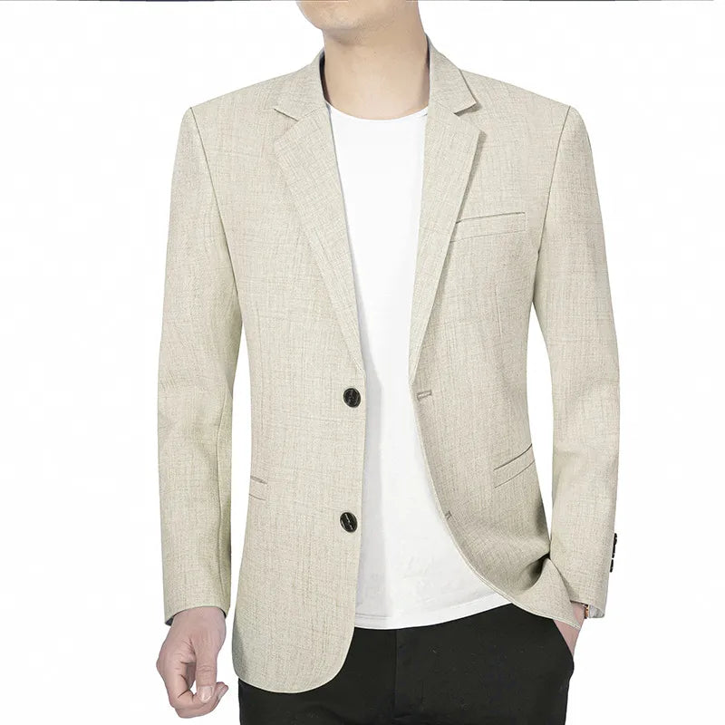 Men Suit Jacket Thin Blazers Spring Autumn Solid Business Casual Suit Jacket Men Clothing Blazer Coats