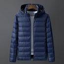 Autumn winter brand hat detachable loose down jacket classic men lightweight warm down coat