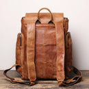 Men's Backpack Vintage Brown Leather Casual Backpack 15.6'' Laptop Bag Large Capacity Outdoor Travel Backpack