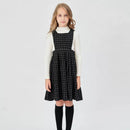kids girls plaid winter jumper dress children teen girl Wool like fabric vest jumper dresses clothing