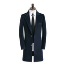 Men wool Coat Double Faced Fleece Suit Warm Windbreaker Casual Single Breasted Thick