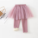 Winter Girls Skirt Pants Children's Fleece Culottes Sequined Baby Princess Leggins Toddler Clothes