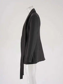 Lady Blazer Coat Long Sleeves Slim Waist Double Breasted Female Coats