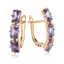 Natural Zircon Drop Earrings for Women Oblong 585 Fine Jewelry