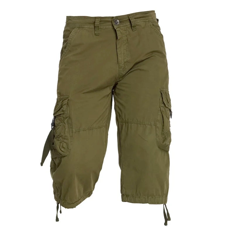 Summer Men Casual Trousers Beach Outdoor Solid Shorts Military Cargo Work Man Short Pants Streetwear Men Clothing