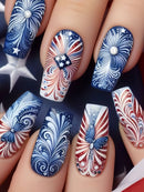 Press-on nail nail art ballet-shaped nail stickers Independence Day nail