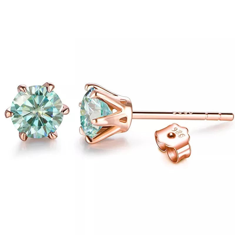 Stud Earrings Ideal Cut Lab Created Diamond Plating Earrings for Women