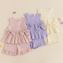 Summer Sleeveless Baby Girls Clothing Set Toddler Shorts Set Outfits Tank Top and Shorts Infant Suits