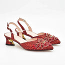 Studded Pointed-Toe High Heel Shoes & Matching Bag Set Stylish and Comfortable Footwear for Women