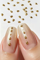 1000pcs 2×3mm Golden Water‑Drop Nail Rivets Non‑Solid Smooth High‑Gloss Metal Nail Charms Nail Rhinestones & Decorations