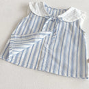 Summer Children Clothes Set Cute Striped Sleeveless Shirt White Shorts 2Pcs Toddler Suit Adorable Sets