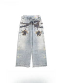 Girl Jeans High Street Straight Floor Trousers Chic