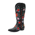 Boots For Women Embroidered Western Knee High Boots Autumn Winter Casual Warm Shoes