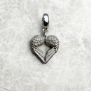 925 Sterling Silver Angel Wings Heart Charm Pendants Gift For Jewelry