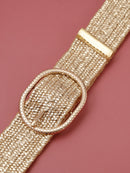 Spring Straw Woven Elastic Stretch Waist Belt Boho Dress Braided Belts for Women