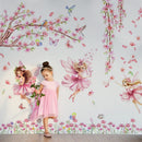 Pink Flower Tree Wall Stickers Home Decoration Removable Wallpaper Kids Room Girl Bedroom Wall Art Mural Decal