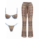 Push Up 3Pcs Women Swimsuit Female Crochet Swimwear Bandeau Biquini Micro Bikinis Swim Suit Beachwear