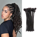 Human Hair Dreadlock Extensions 4-18 Inch 30 Strands Locs Soft Natural Bulk Hair