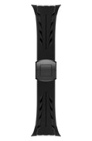 Black watch strap with a textured design on a white background, Obroi
