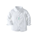 Toddler Boys Suit Cotton Gentleman Clothes Dress Shirt Bib Pants Solid Handsome Kid
