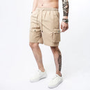 Men's summer elastic drawstring waistband casual solid thin shorts