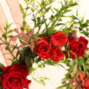 Heart Flower Wreath Valentines Day Decorations Wreath Red Rose Heart Wreath Floral Rose