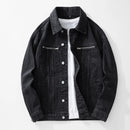 Spring Autumn Winter Models Men's Blue Denim Jacket High Street Black Jacket Man