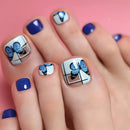 24pcs Toenails with Glitter Nails Women Wearable Full Cover Press on Toenails