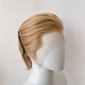 8 Inch Golden Blonde Short Wavy Bob Wig 13x4 Lace Front Glueless Synthetic Heat Resistant Hair for Cosplay Party