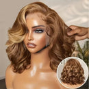Mannequin head with a brown wig and close-up of hair texture, Obroi