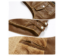 Winter Men Vest Fleece Warm Windbreaker Jackets Men Retro Leather Waistcoats