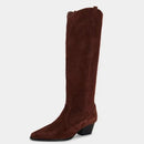 Women Knee-High Boots Autumn Winter Thick High Heels Real Leather Shoes