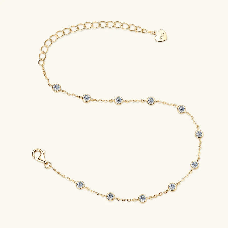 925 Sterling Silver Adjustable Bracelets Certified 2.5mm Bezel Cuff Bracelet For Women Hand Chain Jewelry Gift