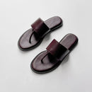 Women Flip Flops Summer Genuine Leather Slippers Casual Flat Shoes Ladies Clip Toe Slides