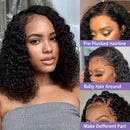 14 Inch 4x4 Bob Lace Front Wig Human Hair Short Deep Wave Wig Voluminous Natural Look Beginner-Friendly