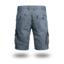 Men Breeches Casual Short Pants for Male Multi-pocket Solid Color Cropped Trousers