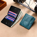 Style Blue Small Coin Pocket Natural Leather Unisex Card Wallet