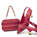 Set for Wedding Women Shoes and Bags To Match Set with Rhinestone Lady Pumps Women Shoes Luxury