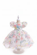 Floral dress on a mannequin with a white background, Obroi