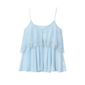 Summer Tiered Ruffles Lace Decoration Halter Top Vest Women's Chic Camisole