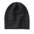 Dark gray knit beanie on a white background, Obroi